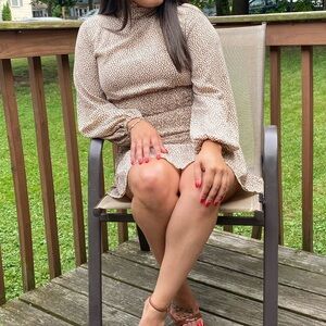 SHEIN Tan Long Sleeve Dress